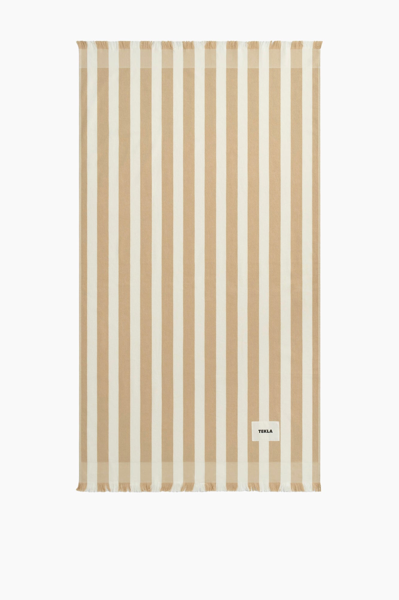 Organic Cotton Terry Beach Towel | Almond Stripe