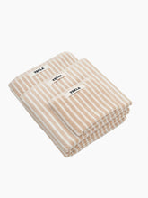 Load image into Gallery viewer, Organic Cotton Striped Towels &amp; Bath Mat | Ivory

