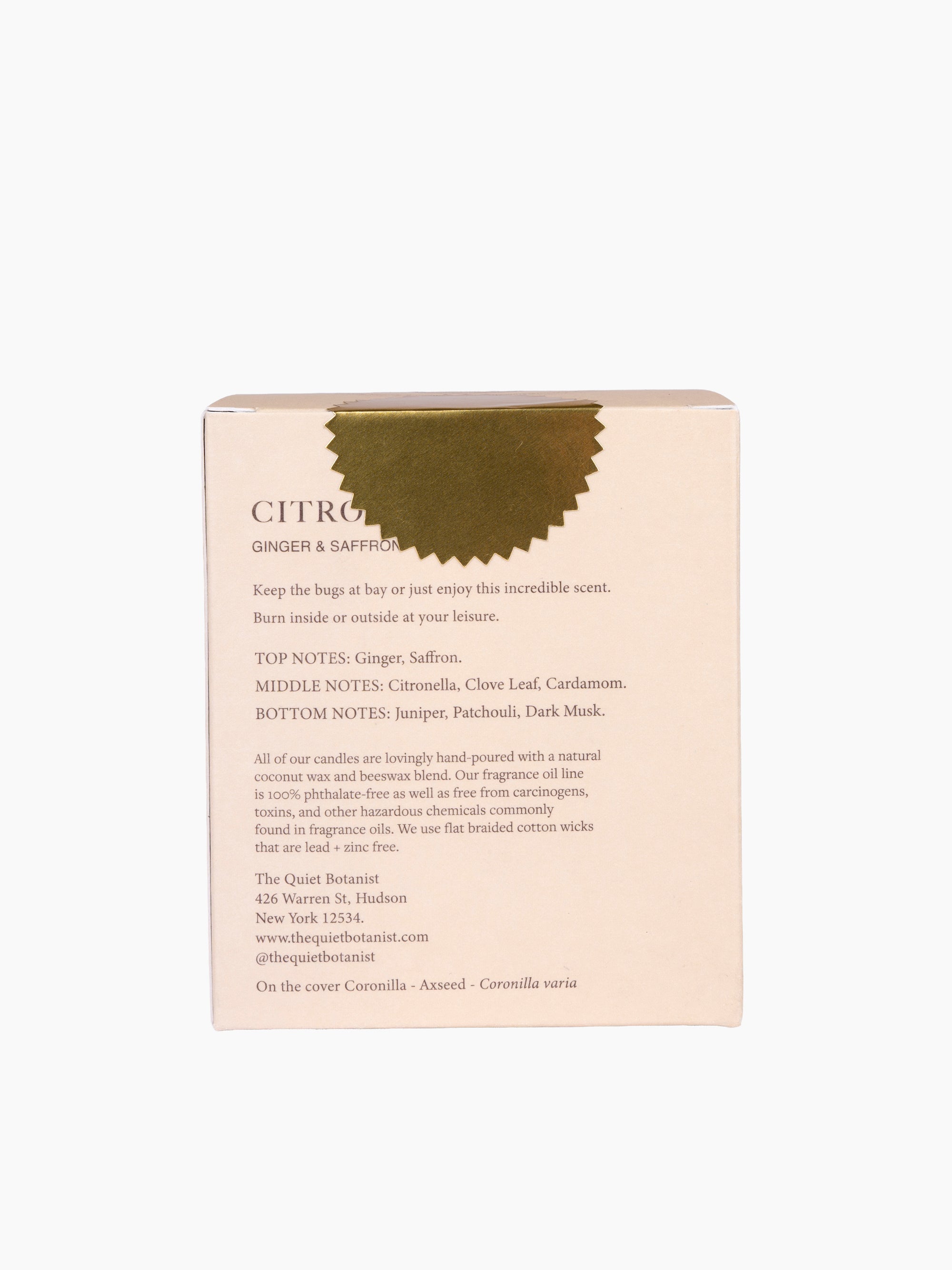Citronella, Saffron & Ginger Candle