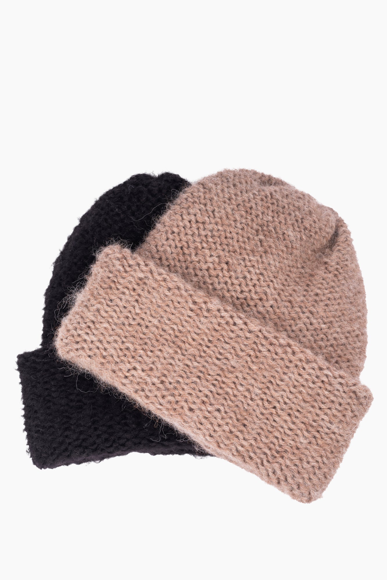 Baby Alpaca Mix Purl Stitch Beanie | 2 Colors