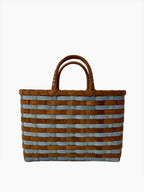 Retro-Travel Tote | Blue & Brown
