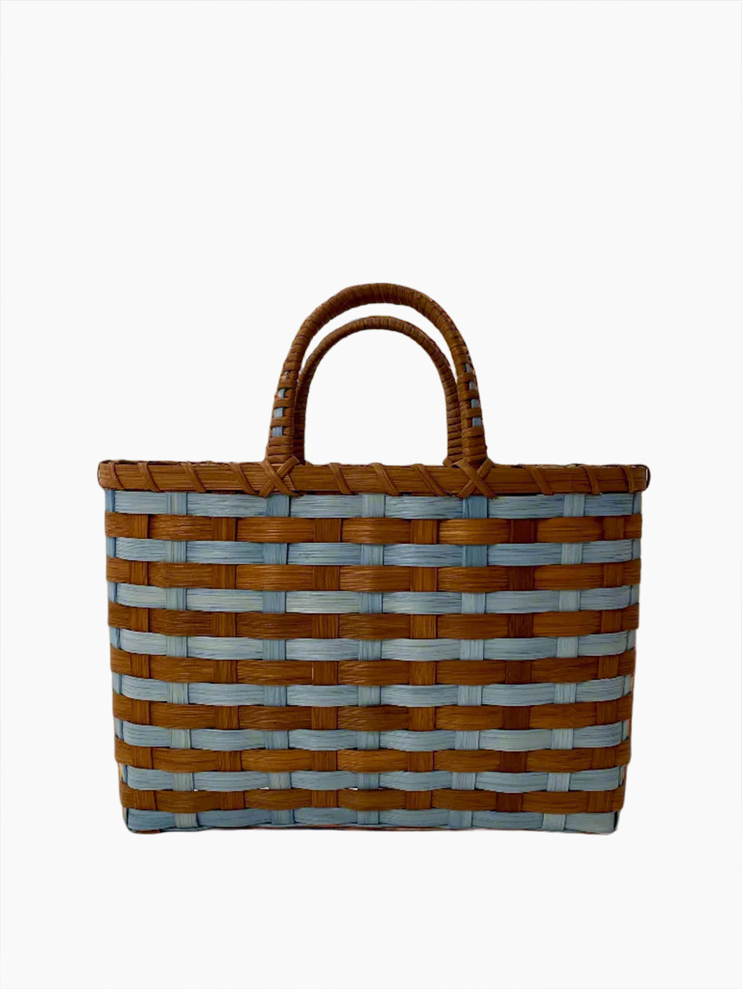 Retro-Travel Tote | Blue & Brown