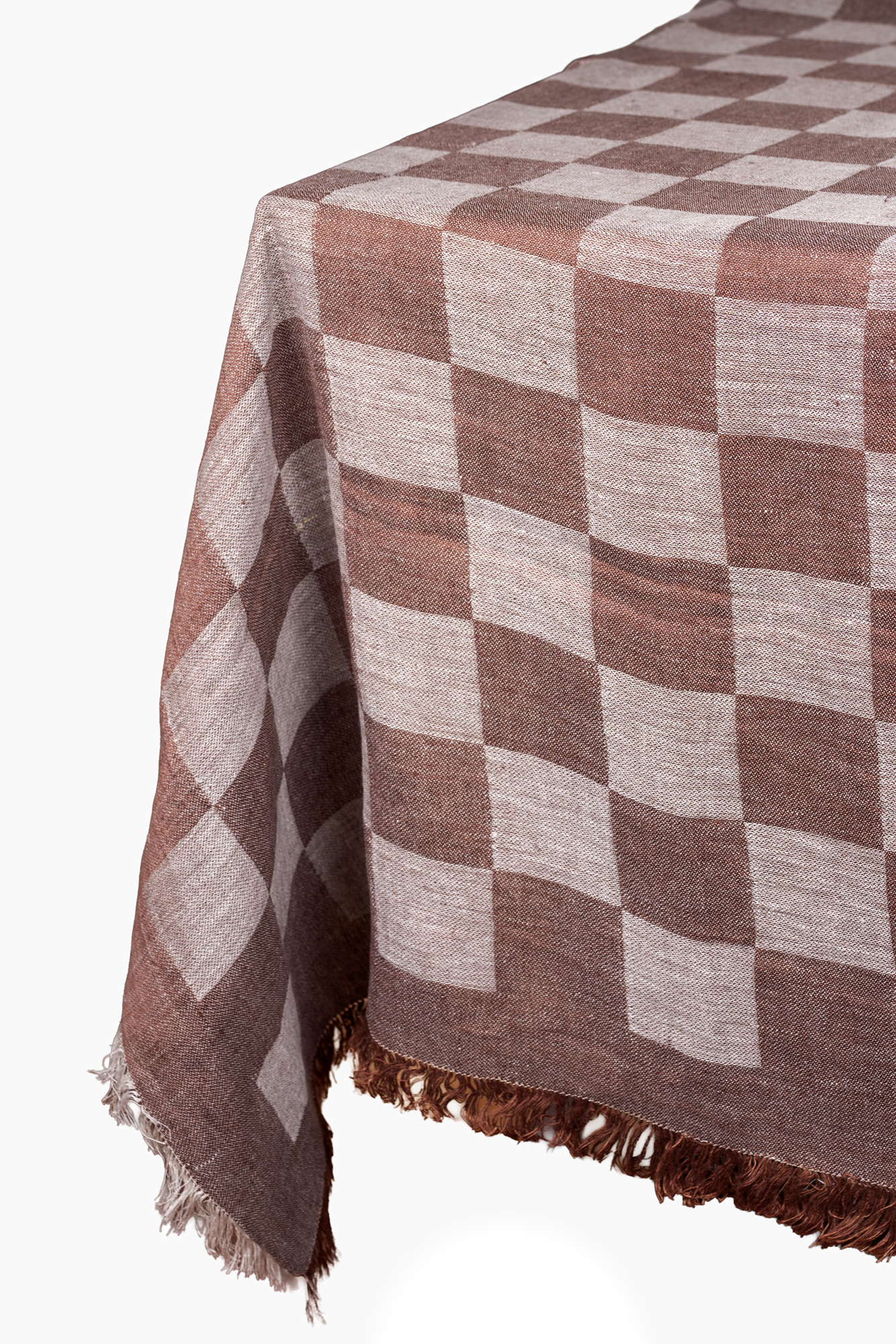 Italian Linen Check Tablecloth | Chocolate Brown | 2 Sizes