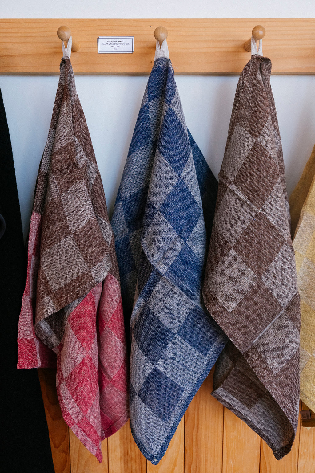 Italian Linen Duo Tone Check Tea Towel