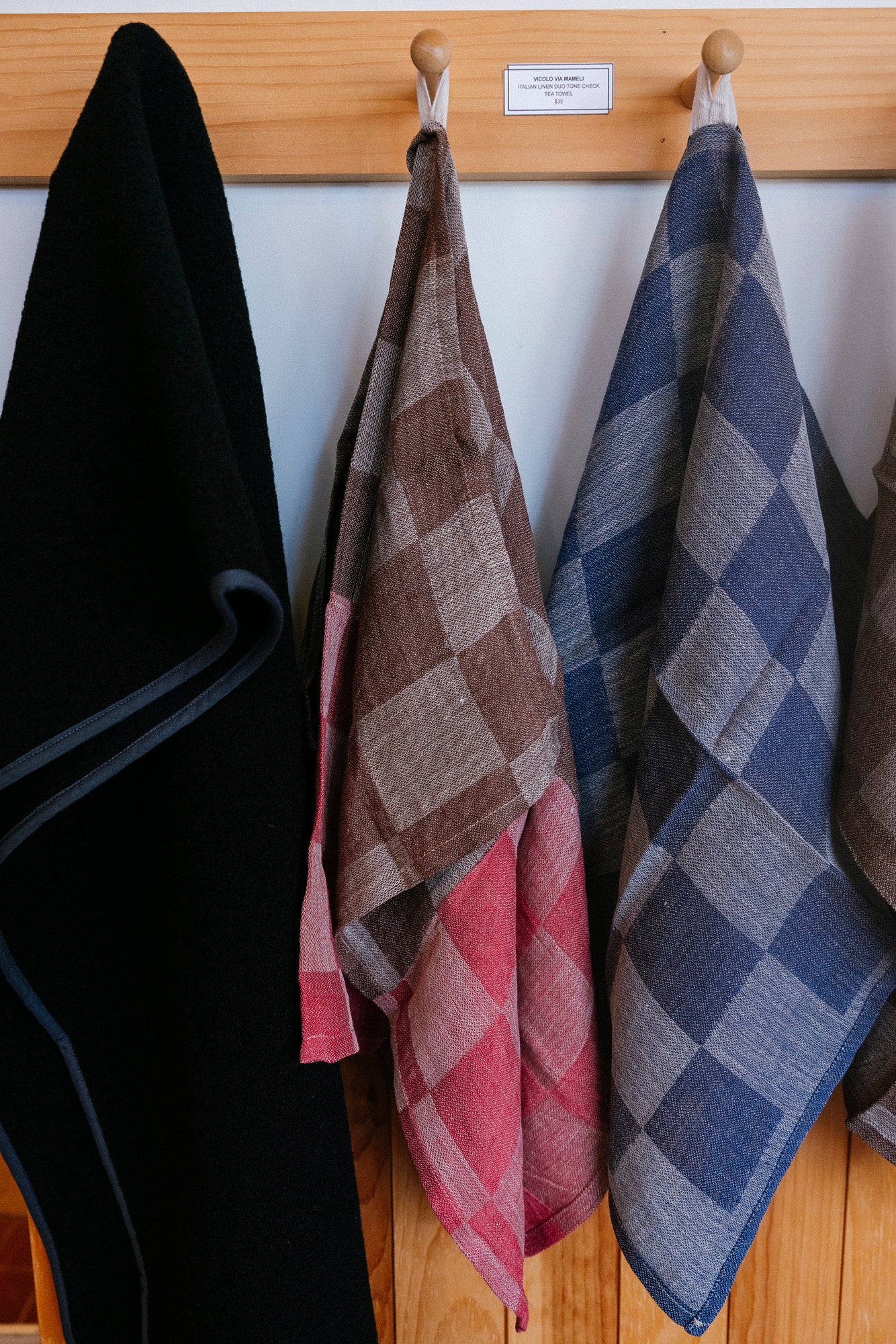 Italian Linen Duo Tone Check Tea Towel
