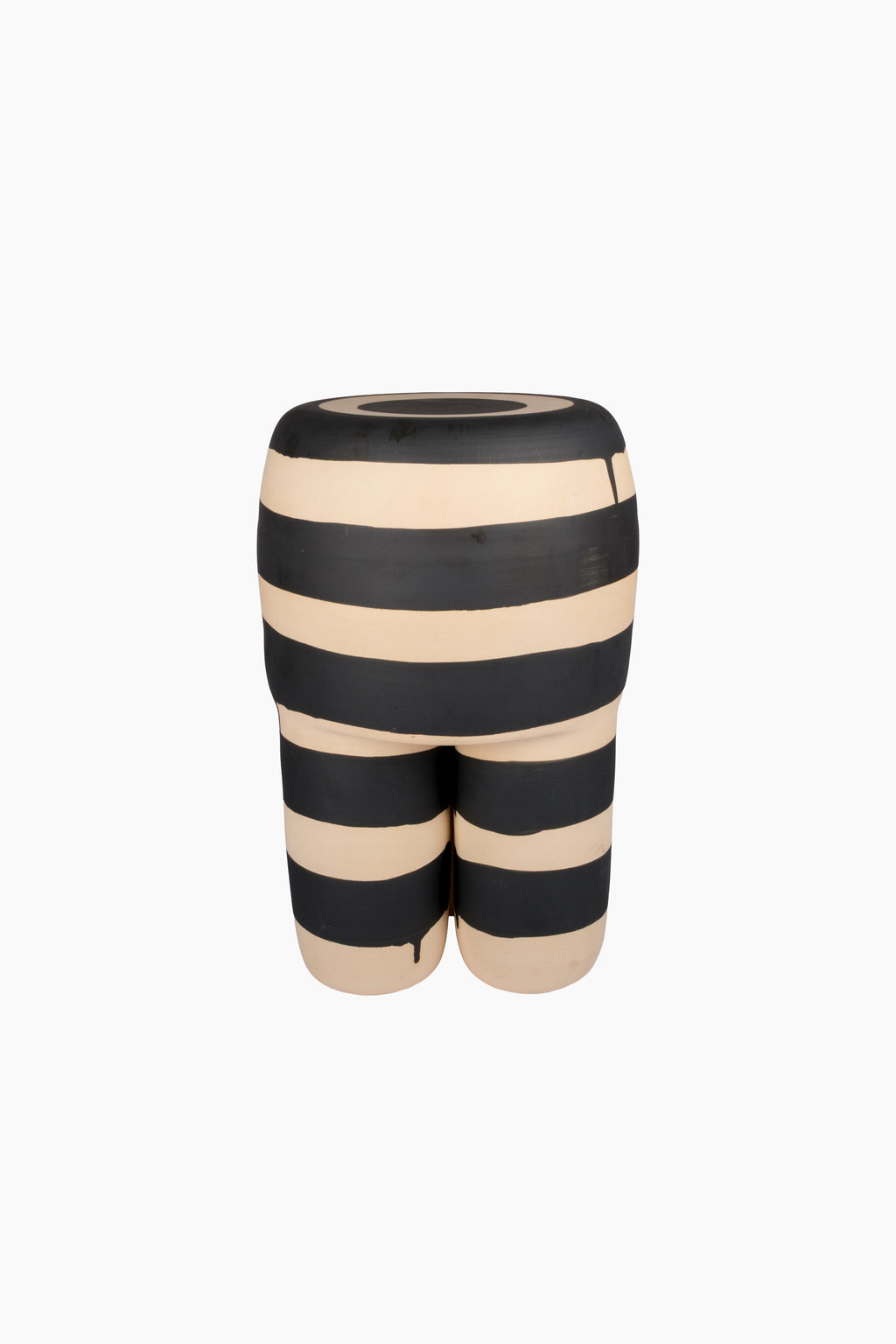 Black Striped Stool