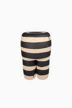 Black Striped Stool