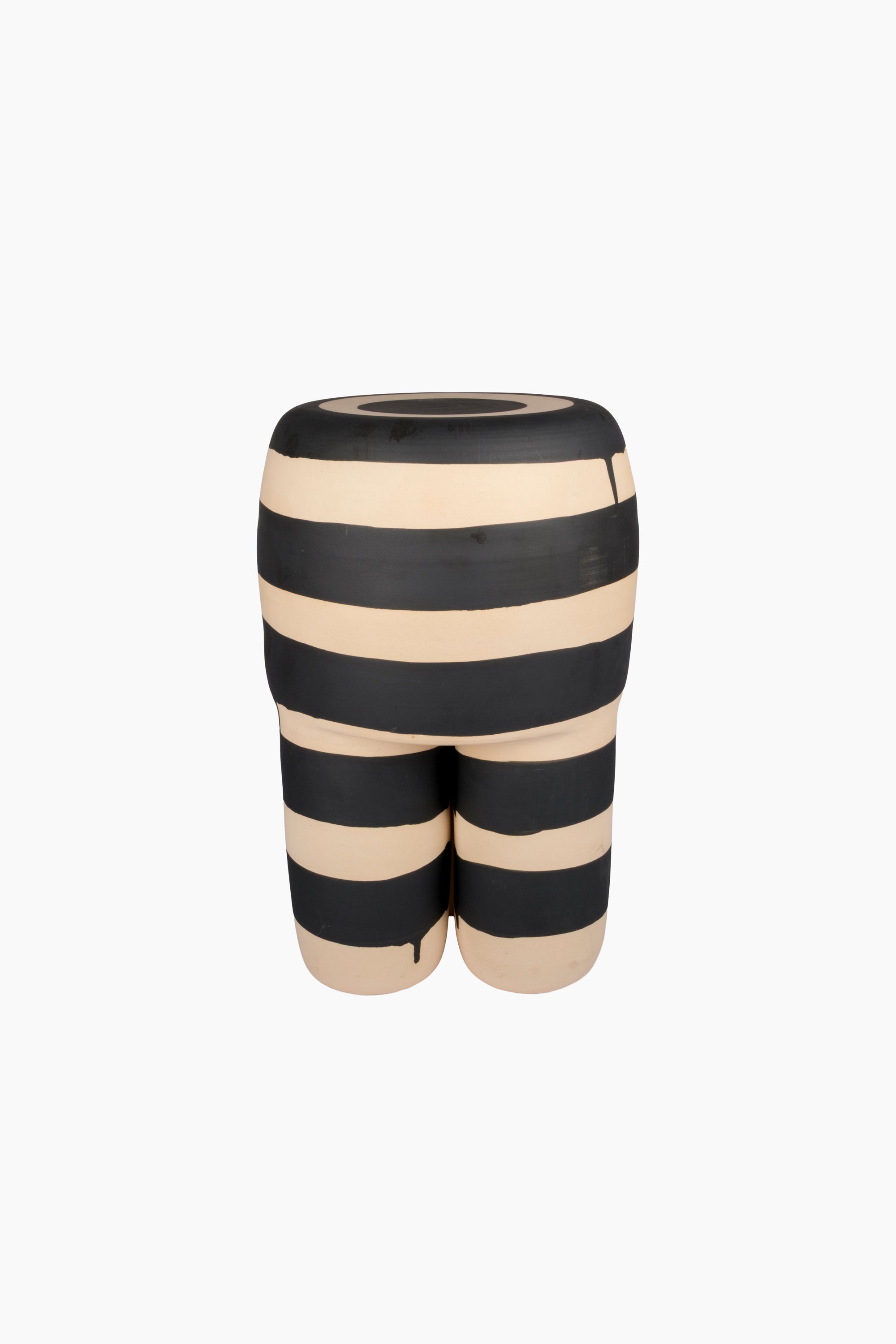 Black Striped Stool
