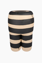 Black Striped Stool
