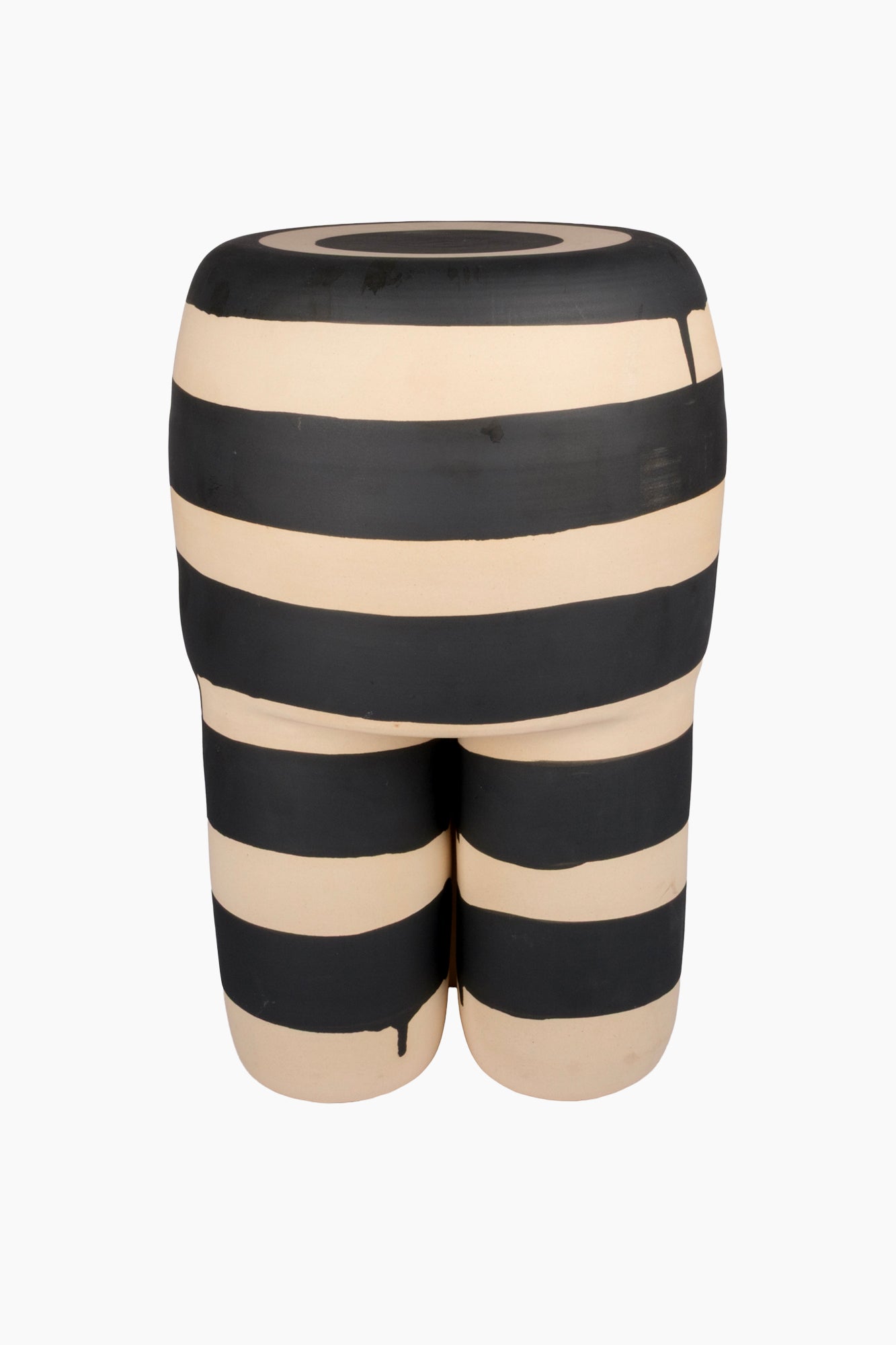 Black Striped Stool