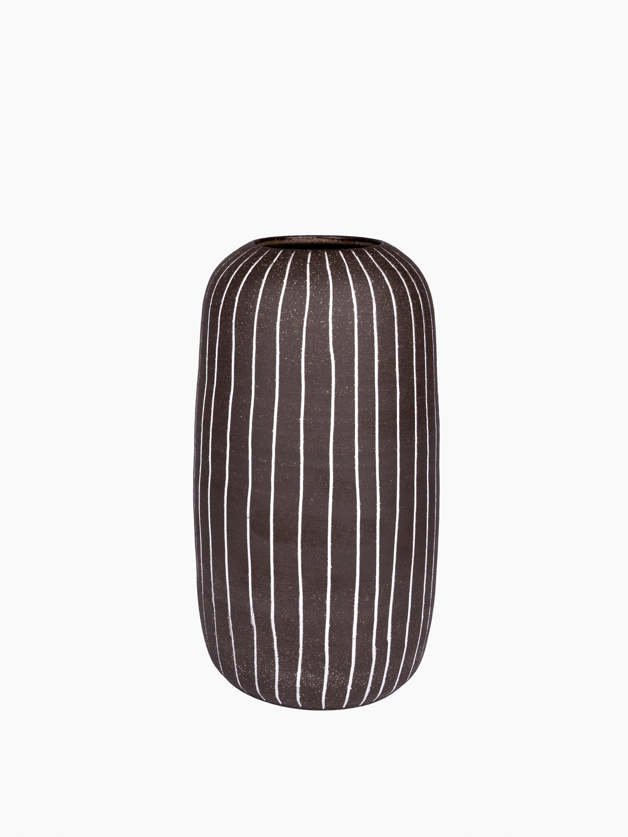 Dark Pen Striped Vase