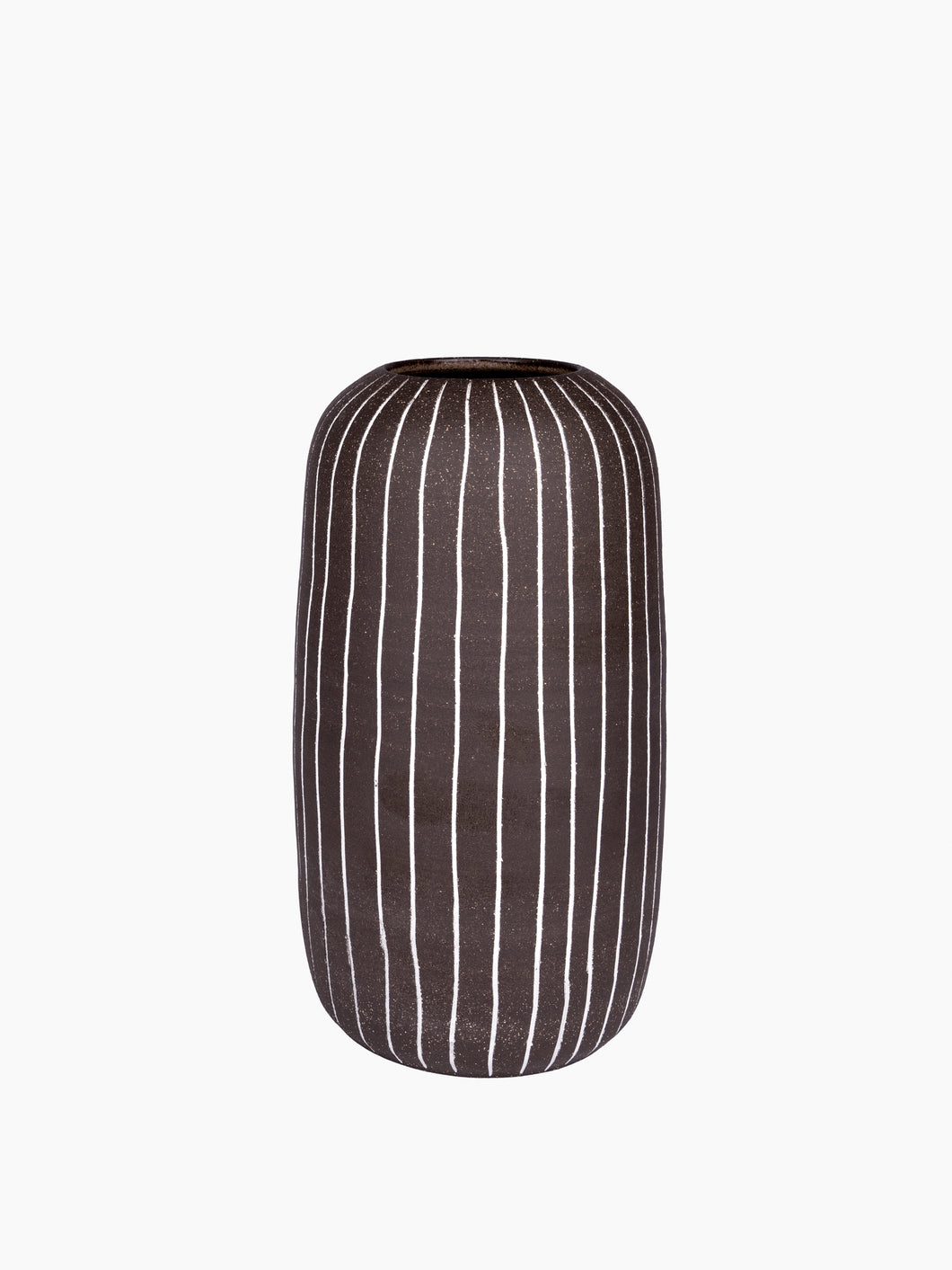 Dark Pen Striped Vase