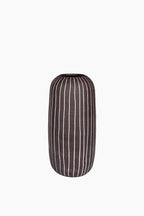 Dark Pen Striped Vase