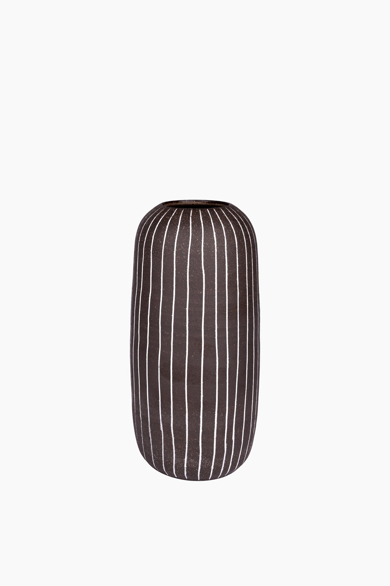 Dark Pen Striped Vase