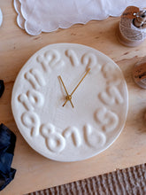 Load image into Gallery viewer, Embossed Numbered Clock in White
