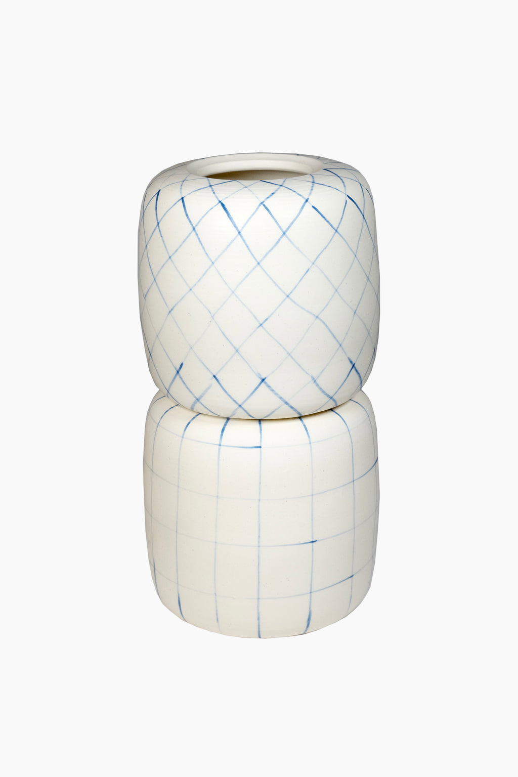 Blue and White Stacked Vase