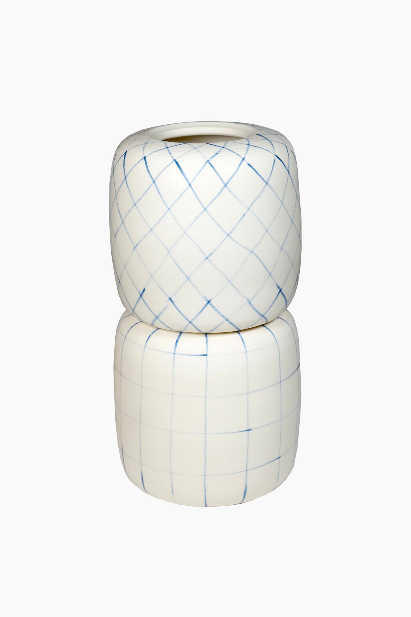 Blue and White Stacked Vase