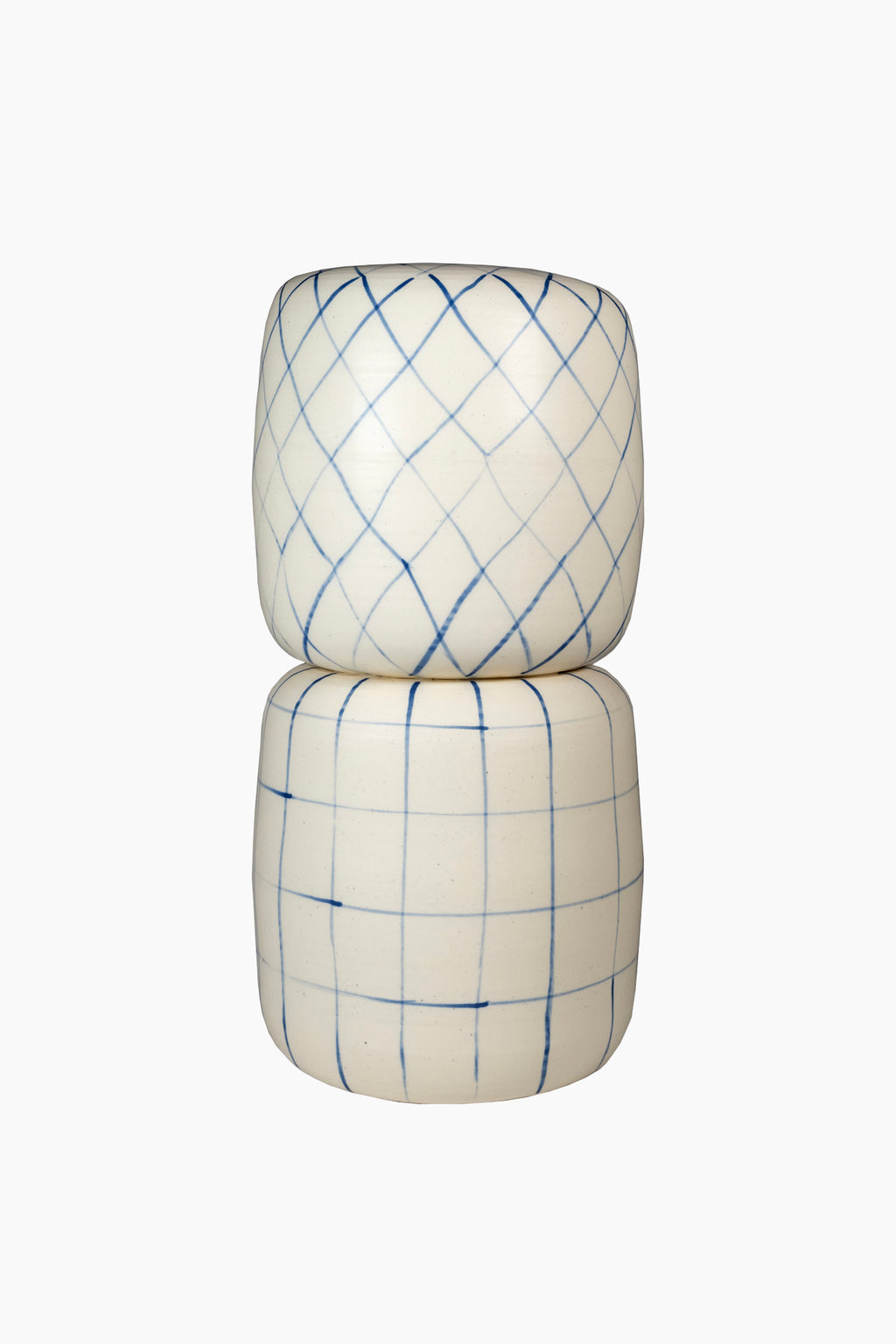 Blue and White Stacked Vase
