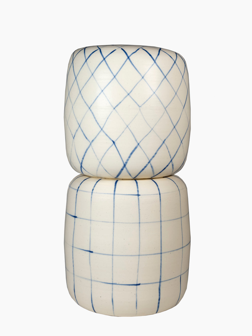 Blue and White Stacked Vase