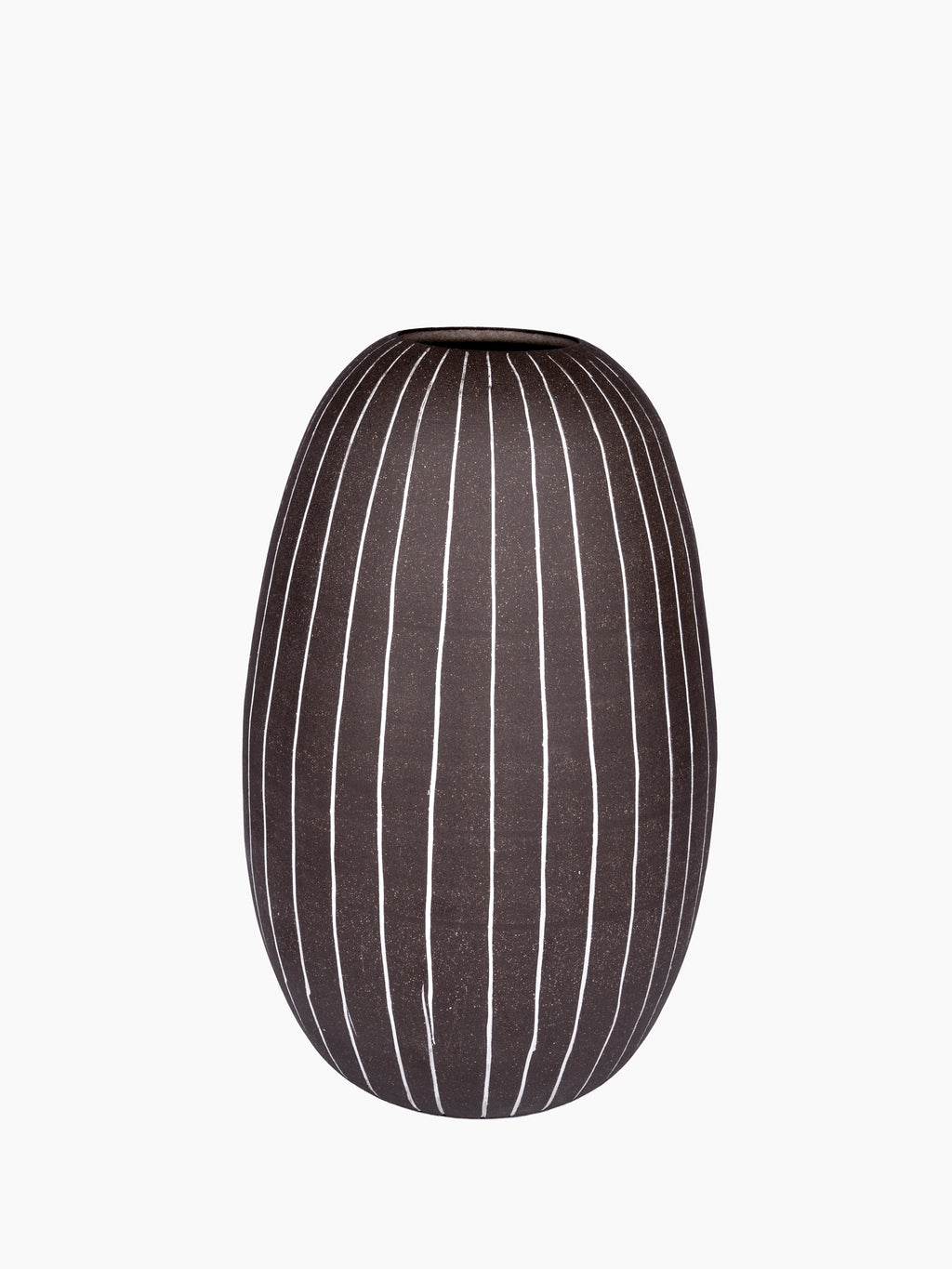 Large Dark Pen Striped Vase