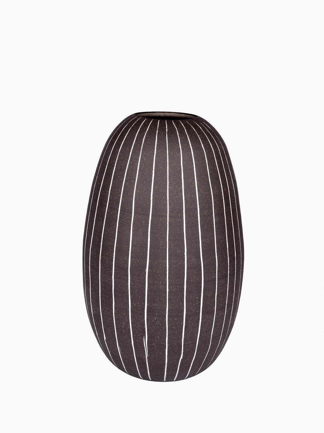 Large Dark Pen Striped Vase