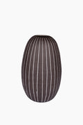 Large Dark Pen Striped Vase