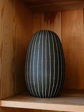 Load image into Gallery viewer, Large Dark Pen Striped Vase
