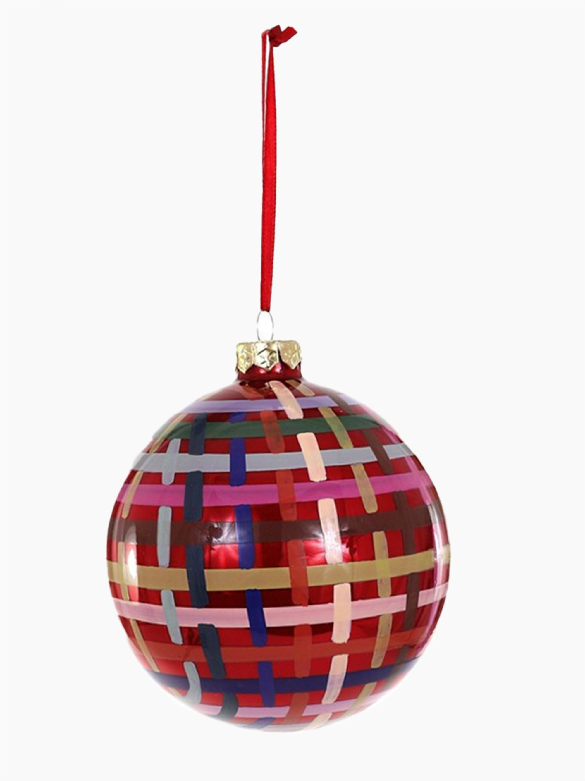 Holiday Plaid Ornament | Red