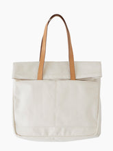 Load image into Gallery viewer, Canvas and Leather Fold Weekender - Natural
