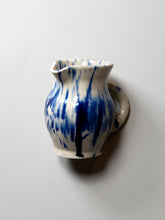 Load image into Gallery viewer, Small Pitcher, Blue Splatter
