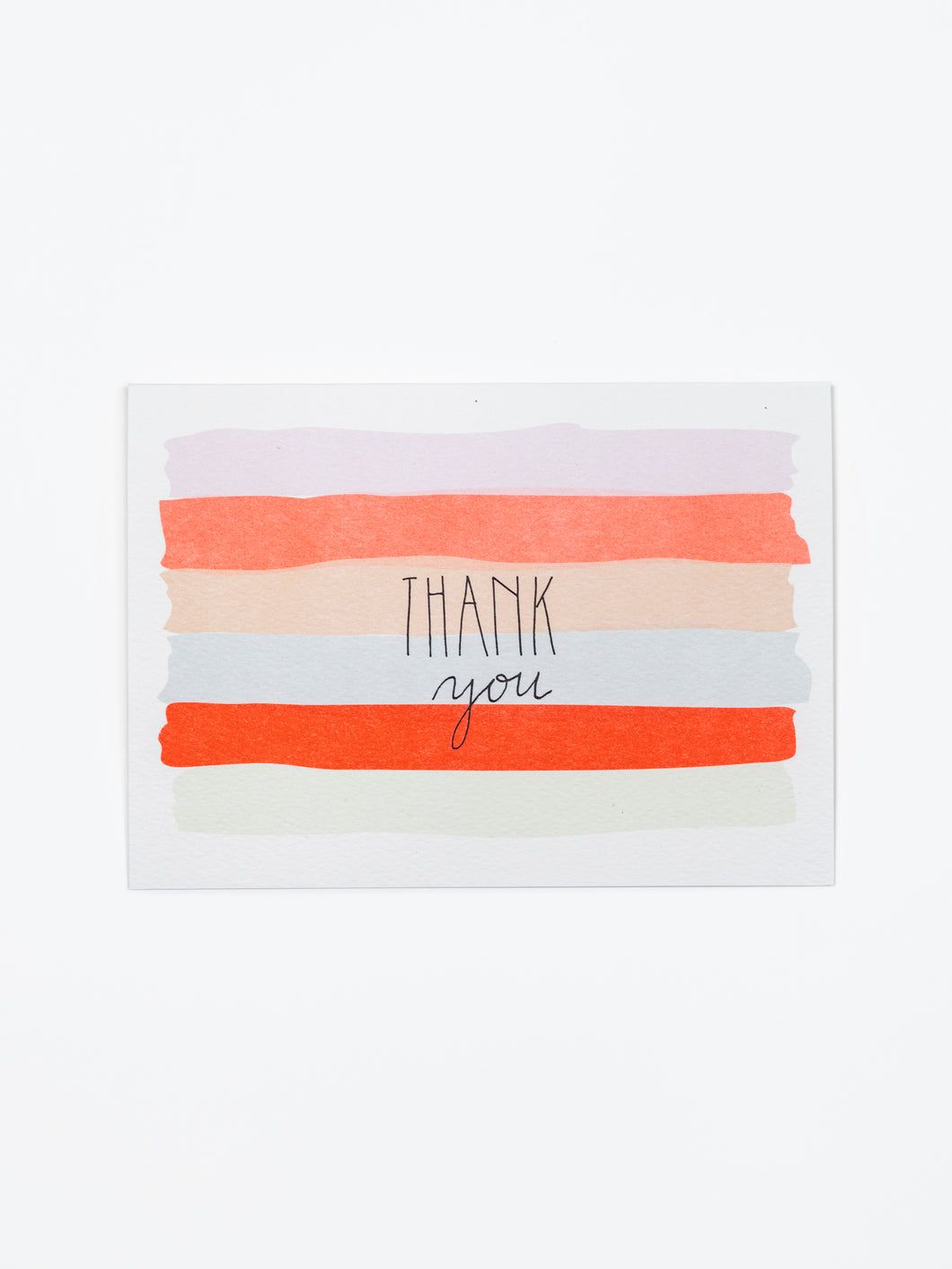 Thank You Watercolor Stripes Card