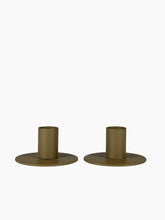 Load image into Gallery viewer, Olive Metal Candle Holders, Set of 2
