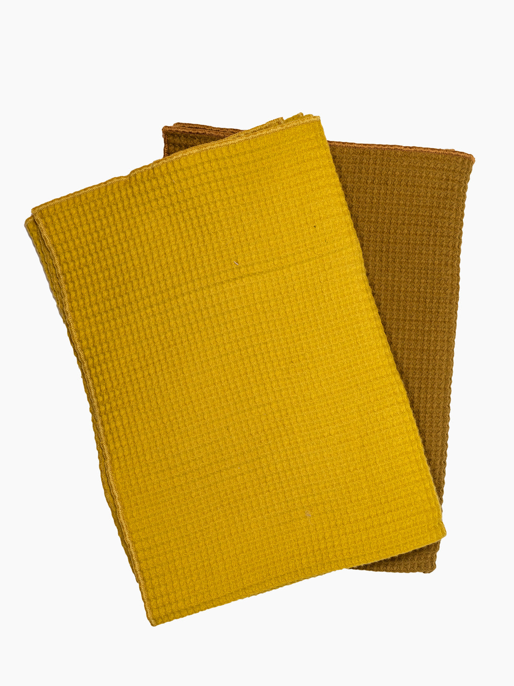 Mustard & Bronze Waffle Dish Towels, Set of 2