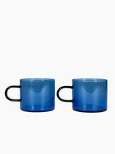 Load image into Gallery viewer, Lotta Coffee / Tea Cup Blue with Smoke Handle - set of 2
