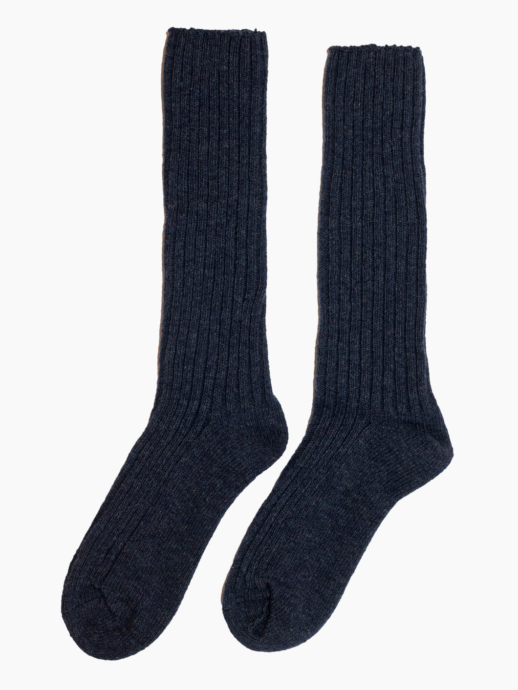 Recycled Wool Winter Socks, Navy