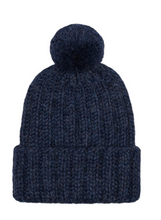 Load image into Gallery viewer, Navy Pom Pom Beanie
