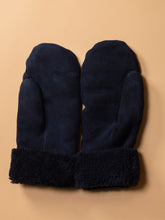 Load image into Gallery viewer, Navy Adult Sheepskin Mittens
