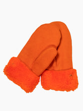 Load image into Gallery viewer, Orange Adult Sheepskin Mittens
