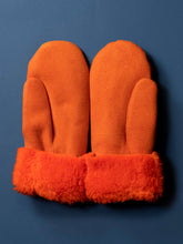 Load image into Gallery viewer, Orange Adult Sheepskin Mittens
